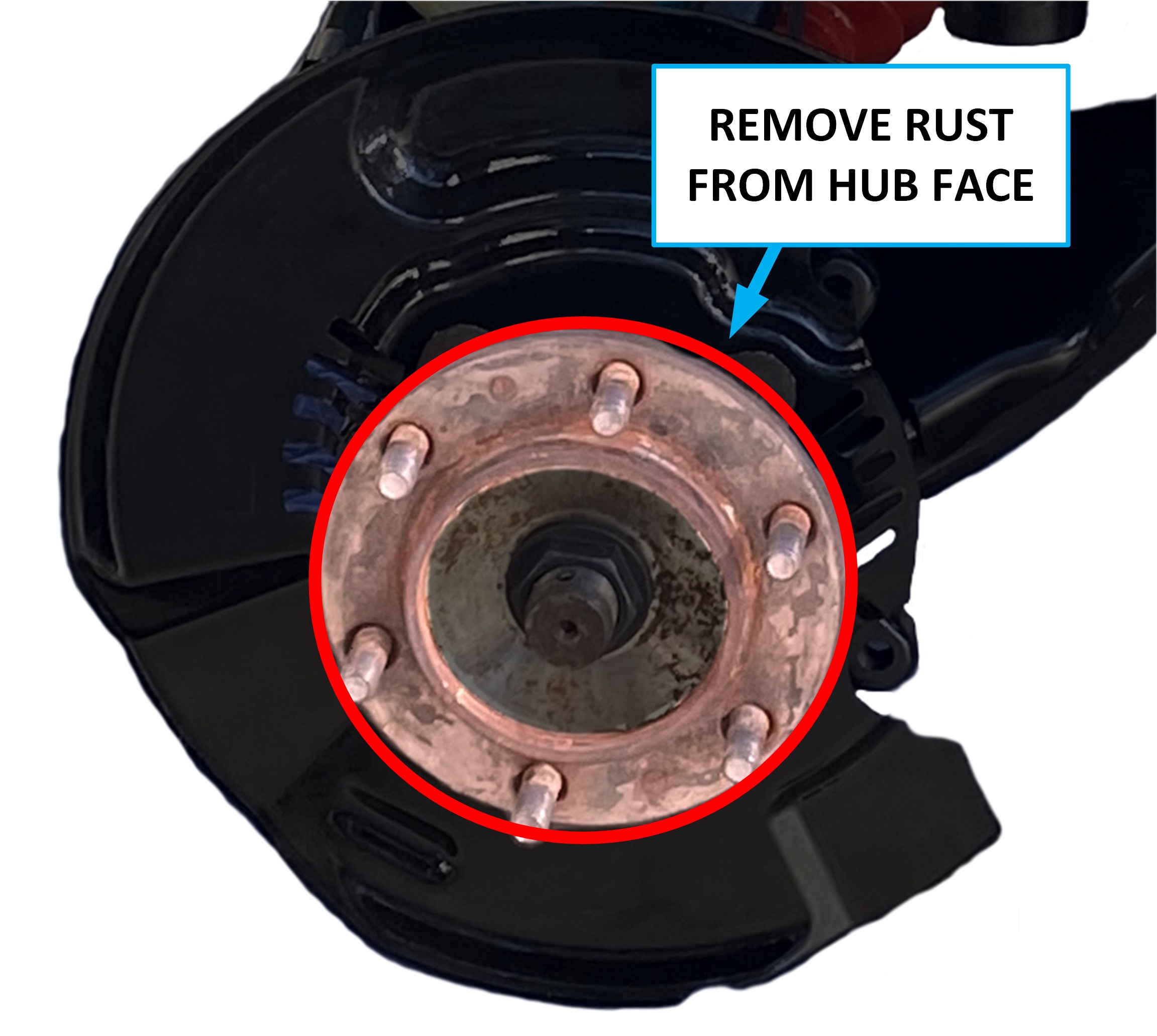 Wheel Hub Face Rust